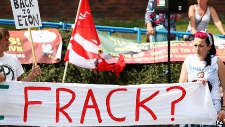 Anti-fracking protest in Wigan