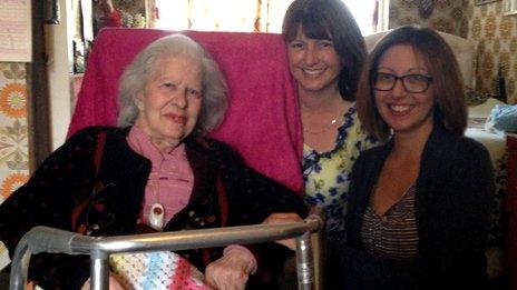 Kathleen with her granddaughters Helen and Alison