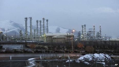 Iran's heavy water nuclear facility near the central city of Arak is backdropped by mountains in this file photo dated 15 January, 2011.