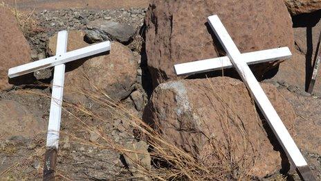 Crosses in Marikana, North West