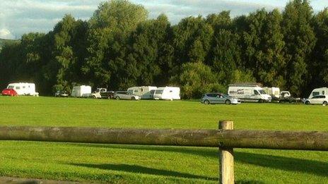 Caravans on football pitches