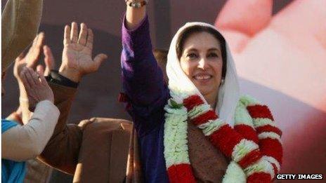 Benazir Bhutto at the campaign rally in December 2007 shortly before she was murdered