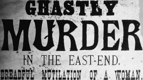 The front page of a newspaper reports on a 'Ghastly Murder in the East-End