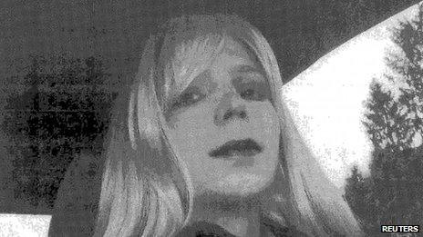 A photograph of Manning dressed as a woman (2010 file photo)