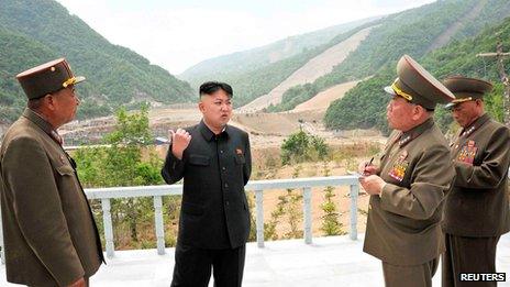 Kim Jong-un at the Masik ski resort site on 27 May 2013