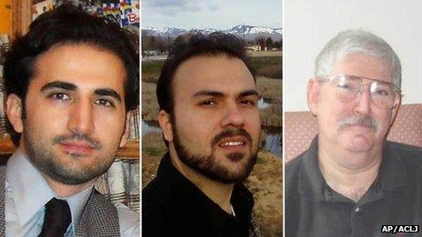 (l-r) Amir Hekmati, Saeed Abedini and Robert Levinson