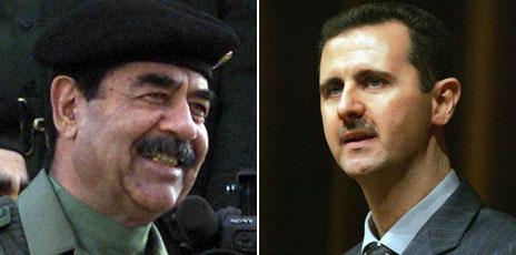 Saddam Hussein and Bashar Assad