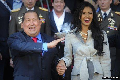 Hugo Chavez with Miss World 2011, Ivian Sarcos