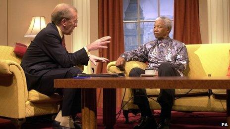 Sir David Frost with Nelson Mandela