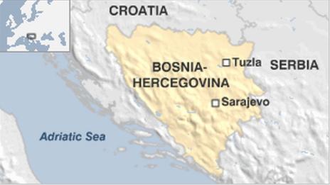 Map of Bosnia-Hercegovina
