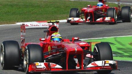 Ferrari's Felipe Massa and Fernando Alonso