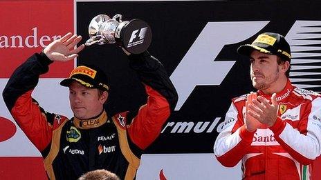 Kimi Raikkonen (left) and Fernando Alonso