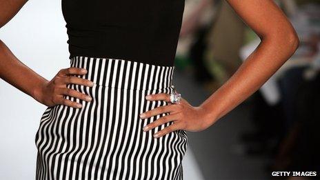 Vertical stripes at London Fashion week in 2007