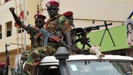 Seleka fighters in the capital Bangui. March 2013