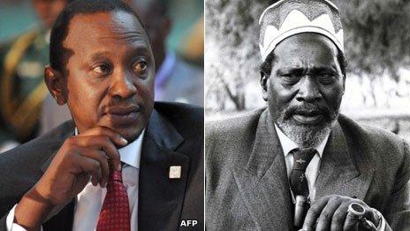 L: Uhuru Kenyatta R: Jomo Kenyatta
