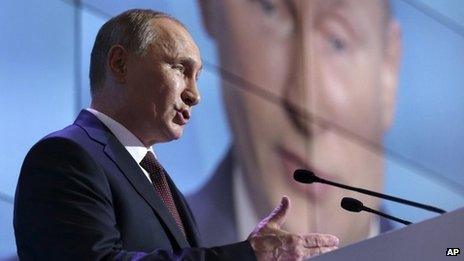 Russian President Vladimir Putin speaks at the Valdai forum. Photo: 19 September 2013