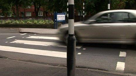 Car at a crossing