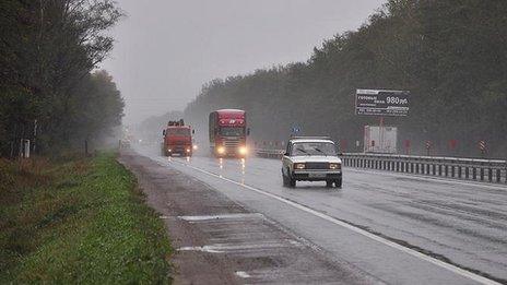 Trucks on a Russian motorway