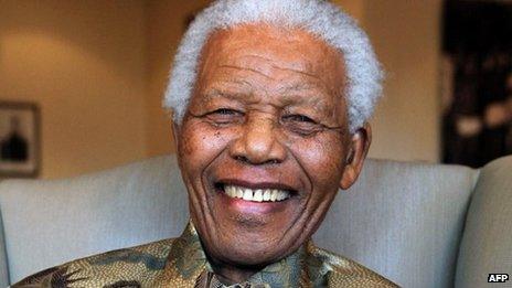 Nelson Mandela in a file photo from 2010