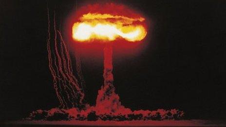 Mushroom cloud from nuclear testing