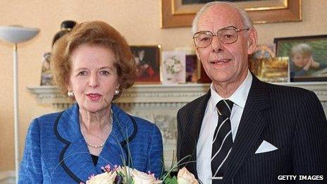 Baroness Thatcher with husband Sir Denis