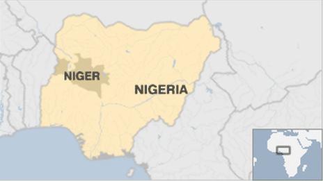 BBC Map showing Nigeria and state of Niger