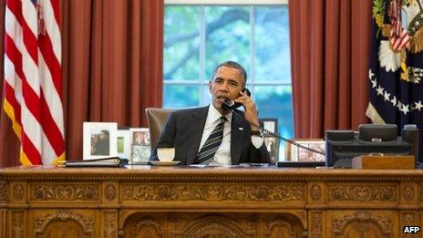 President Obama speaks to President Rouhani on the phone, 27 September 2013