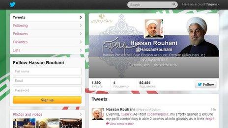 Hassan Rouhani's Twitter page