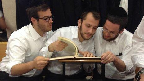 Scholars at Mir Yeshiva in Jerusalem