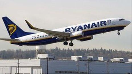 Ryanair plane landing