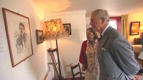 Prince Charles at 5 Cwmdonkin Drive in Swansea, home to the Welsh poet Dylan Thomas
