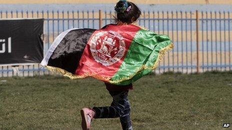 Child celebrates in Kabul