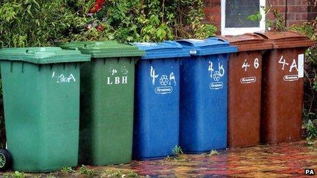 Wheelie bins in Harrow