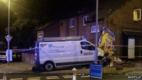 The van at the house on Church Road