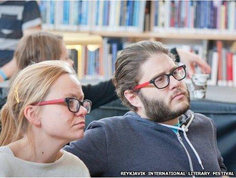 Two visitors to the Reykjavik International Literary Festival
