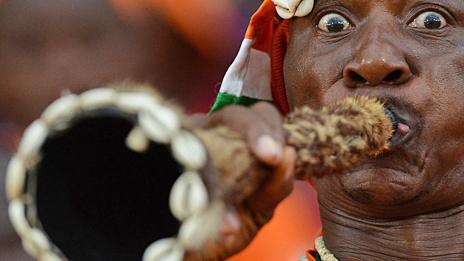 Generic image of a man blowing a vuvuzela