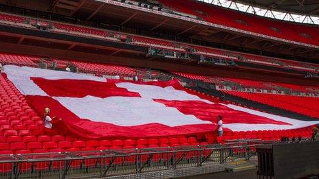 Poland fans' flag at Wembley