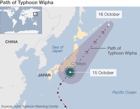 map shows path of typhoon