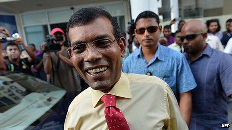 Mohamed Nasheed in Male, 18 October 2013