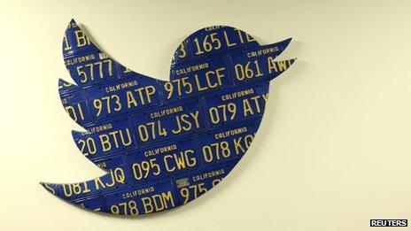 Twitter logo made from California numberplates