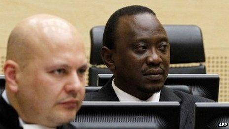 This picture taken on August 8, 2011 shows Kenyan President Uhuru Kenyatta at the International Criminal Court in The Hague.