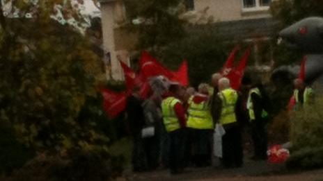 Unite members outside Ineos director's house