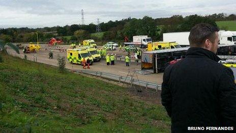 Lorry Driver Arrested Over M25 Potters Bar Crash - BBC News