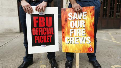 Firefighters on picket line in September