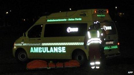 Ambulance at scene of hijack - 4/11/13