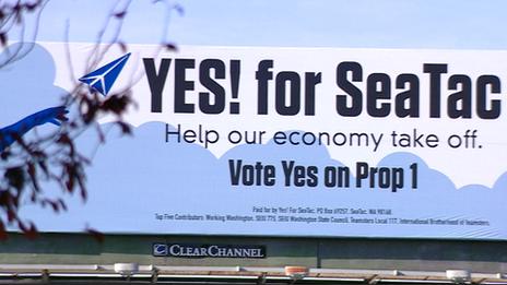 Vote Yes sign in SeaTac