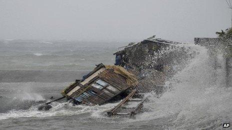House engulfed by typhoon in Albay province