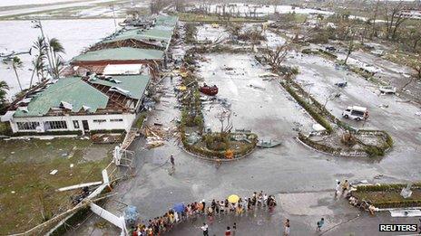 Storm damage in Tacloban. 9 Nov 2013