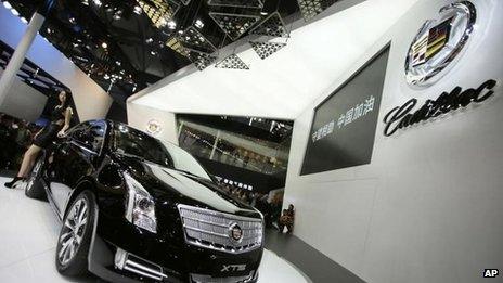 A Cadillac XTS displayed at the Shanghai International Automobile Industry Exhibition