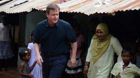 David Cameron visits a Tamil refugee camp